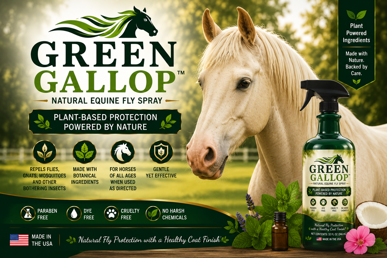 Green Gallop Natural Equine Fly Spray